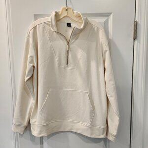 SKETCHERS HALF ZIP IVORY PULLOVER SHIRT LIKE NEW TEXTURED LINED XL